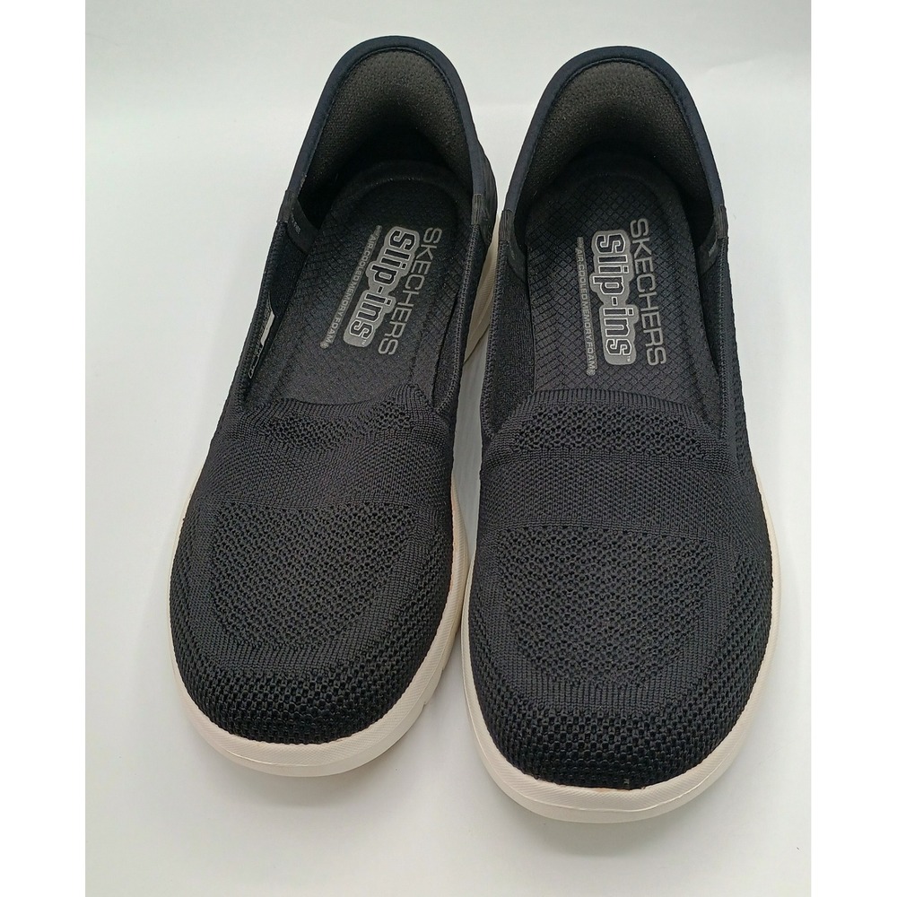 Skechers SLIP INS Black White Soles Women's Size 9 Shoes 136541
